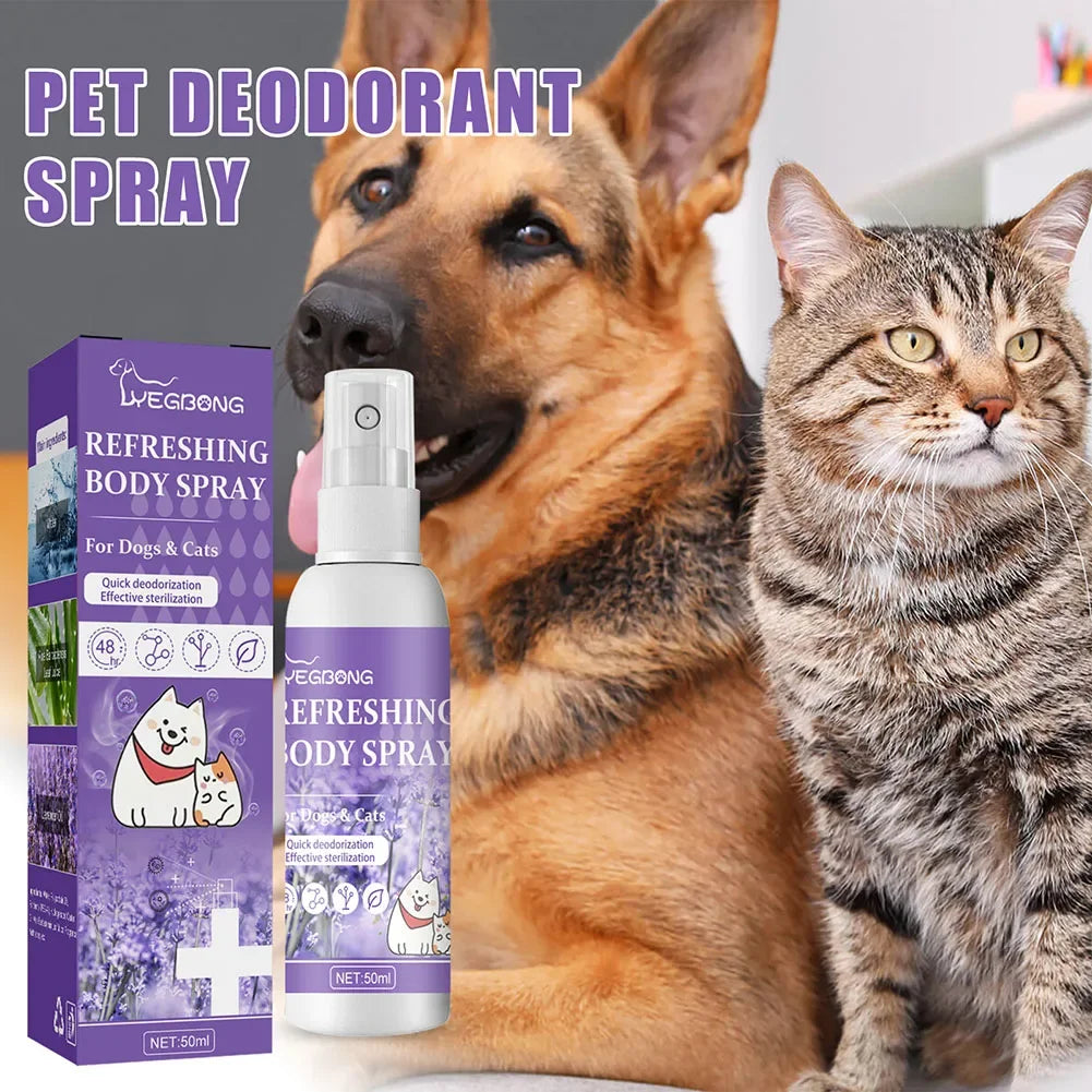 Lavender Pet Deodorizer Spray for Dogs and Cats – Long Lasting Odor Remover & Fresh Scent Perfume Spray 50ml