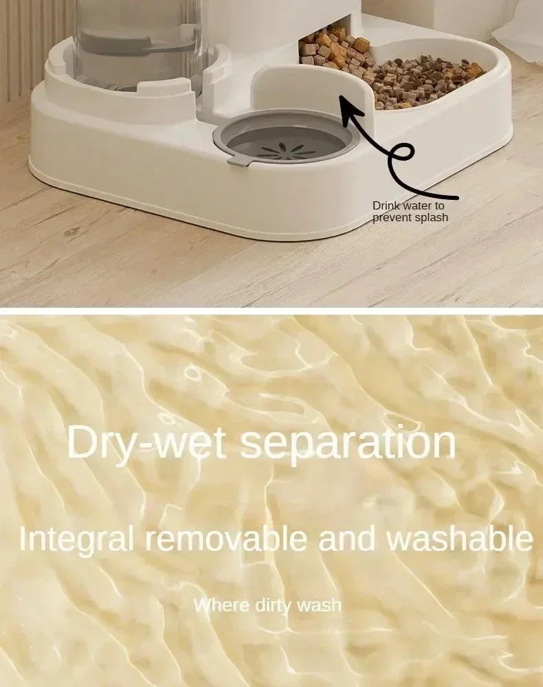 Automatic Dog & Cat Feeder with Water Dispenser – Large Capacity Food Storage Bowl