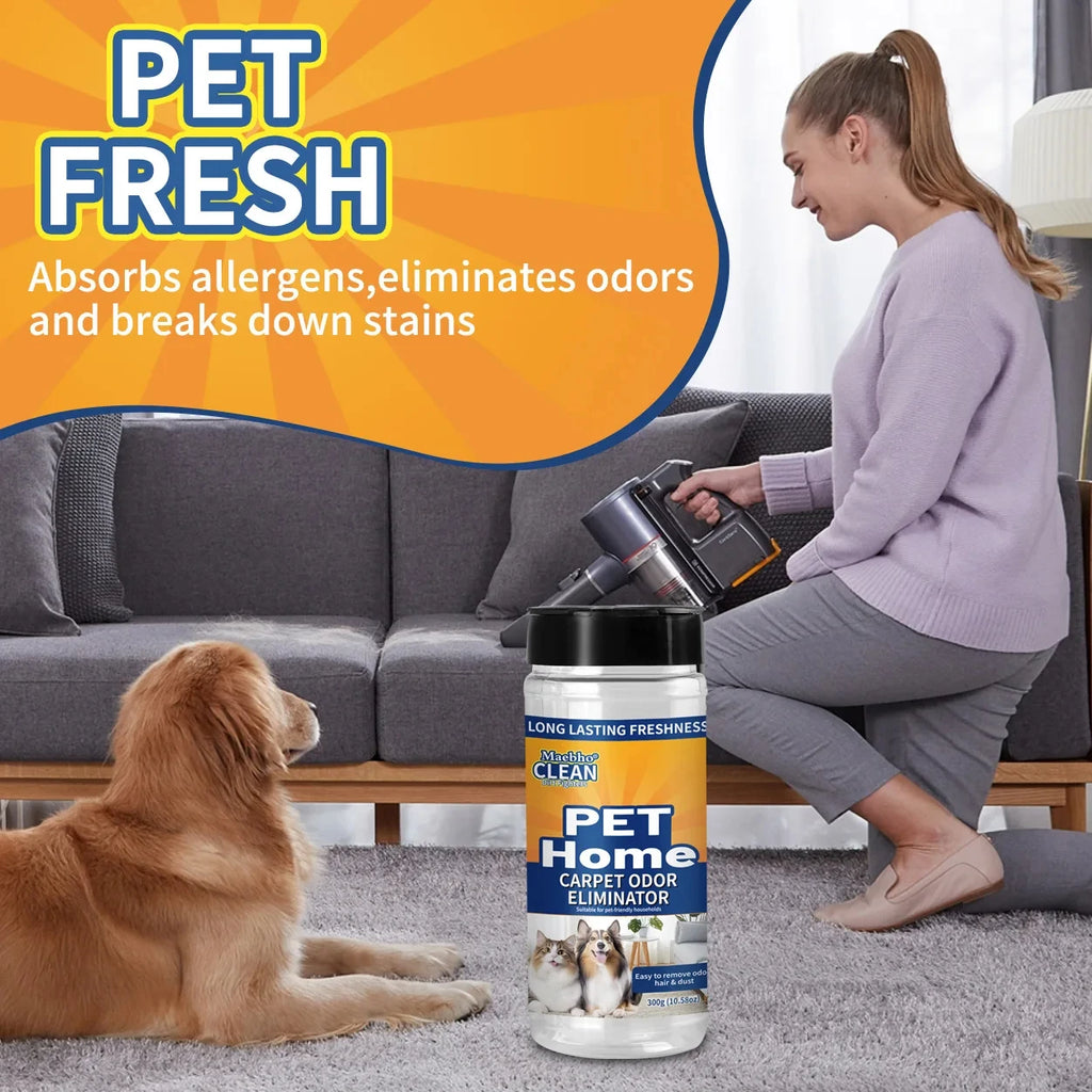 Carpet Deodorizing Powder – Powerful Pet Odor Eliminator & Lemon Carpet Freshener for Rugs, Sofas & Mattresses