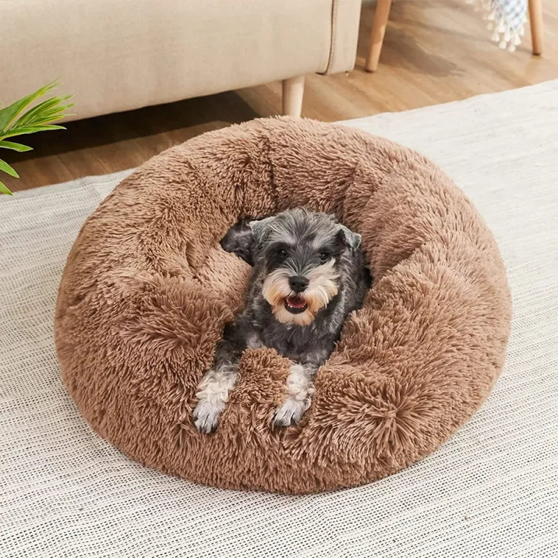 Super Soft Plush Cat Bed – Washable Donut Pet Bed for Cats and Small Dogs