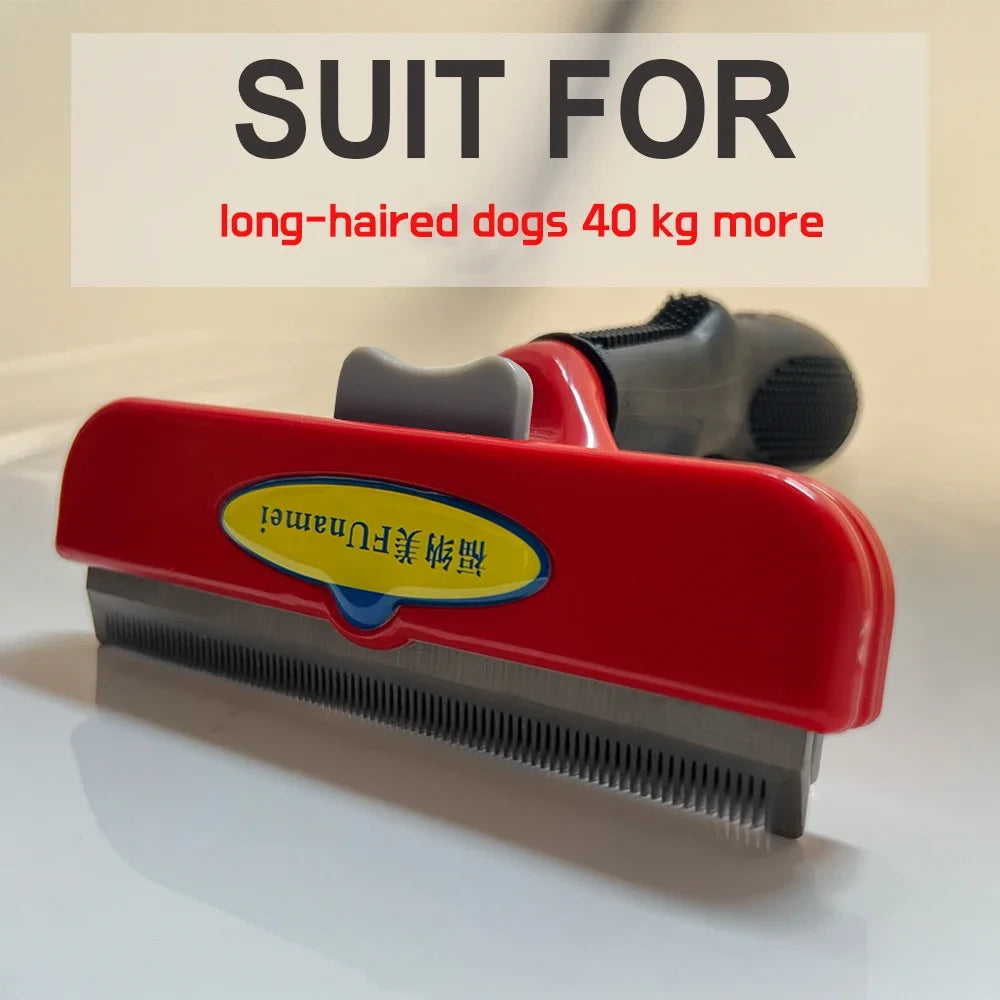 Dog & Cat Deshedding Grooming Brush | Undercoat Hair Remover Comb for Long & Short Hair