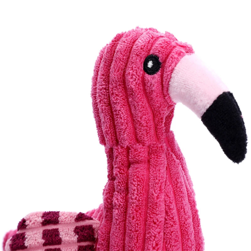 Animal Shape Squeaky Plush Dog Toy – Bite Resistant Corduroy Chew Toy for Small and Large Dogs