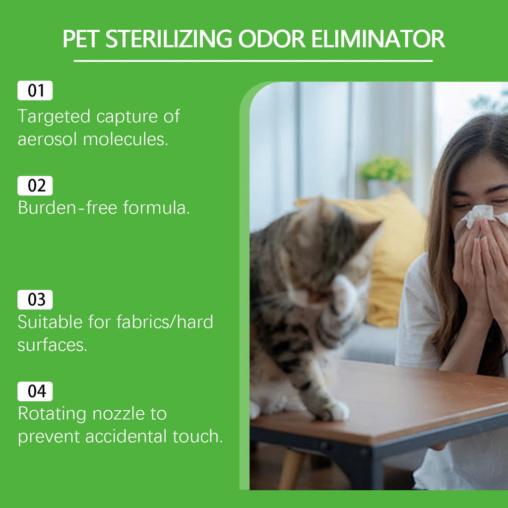 Pet Odor Eliminator Spray for Dogs and Cats – Unscented Urine Odor Neutralizer for Carpet, Furniture & Home (237ml)