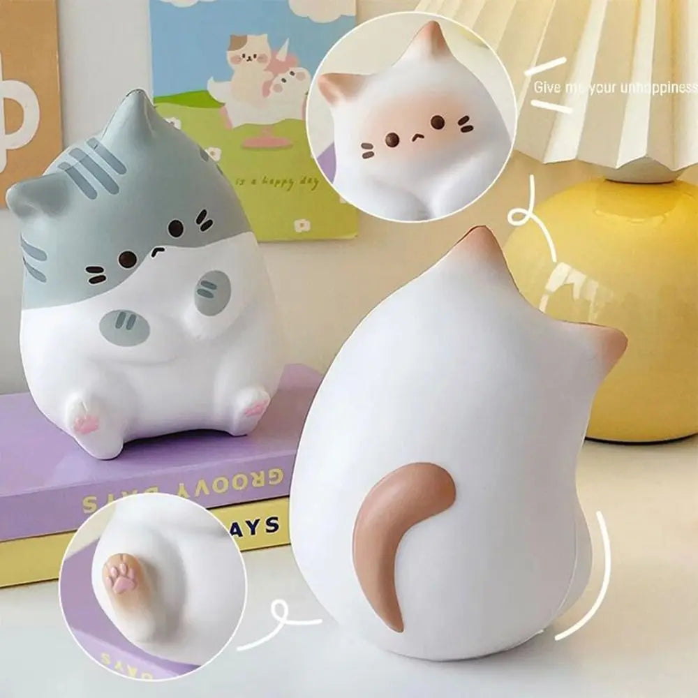 Cat Squishy Stress Relief Toy Slow Rising PU Squeeze Fidget