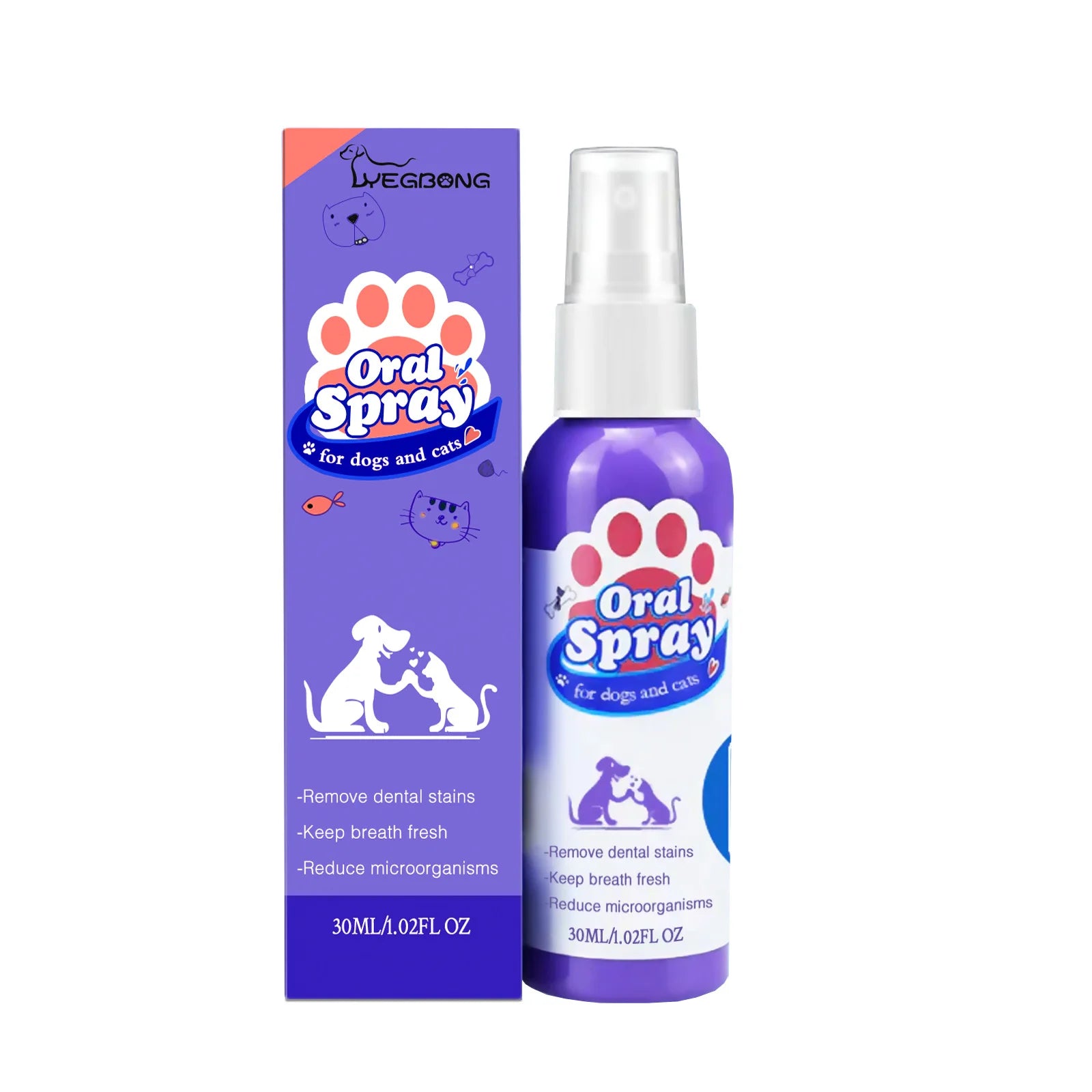 Pet Teeth Cleaning Spray 30ml – Fresh Breath Oral Care & Dental Hygiene Spray for Dogs and Cats