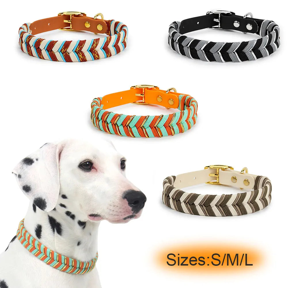 Handmade Fashion Dog Collar for Small Medium and Large Dogs – Colorful Reflective Pet Neck Collar