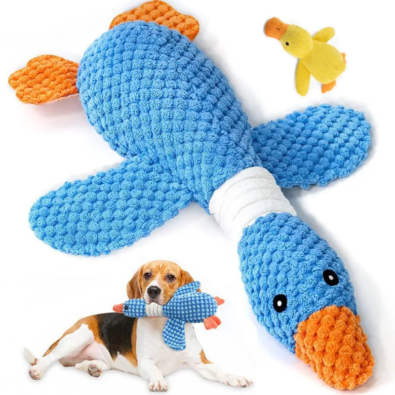 Interactive Plush Goose Dog & Cat Toy – Squeaky Chew & Tug Training Toy