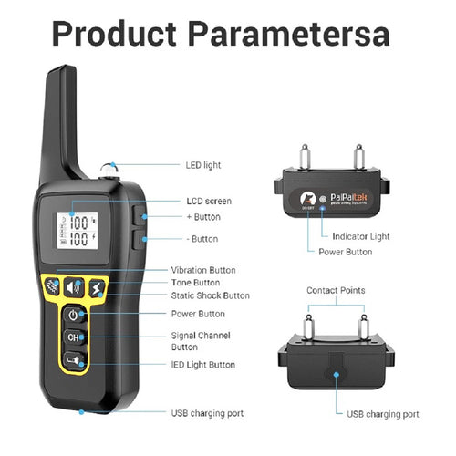 1000M Waterproof Dog Training Collar with Remote – Rechargeable Anti Bark Shock Collar for Dogs