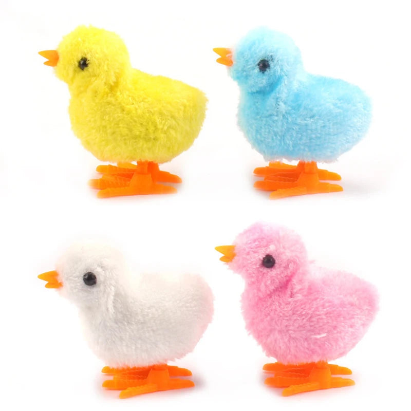 Wind Up Chicken Cat Toy Interactive Jumping Walking Plush Toy for Cats