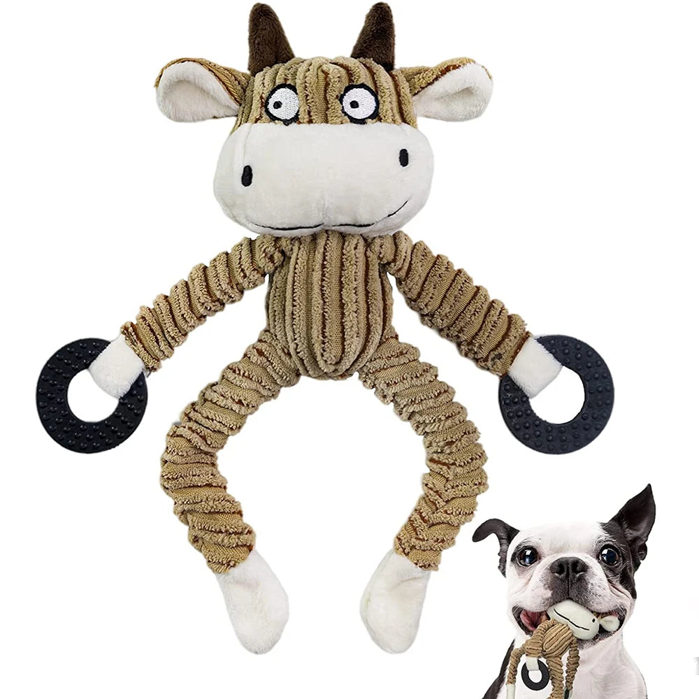 Squeaky Plush Puppy Toy – Cute Monkey Chew Toy for Teething, Training & Interactive Play