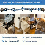 Heavy Duty Dog Rope Toy for Aggressive Chewers – Extra Long Cotton Chew & Teeth Cleaning Tug Toy