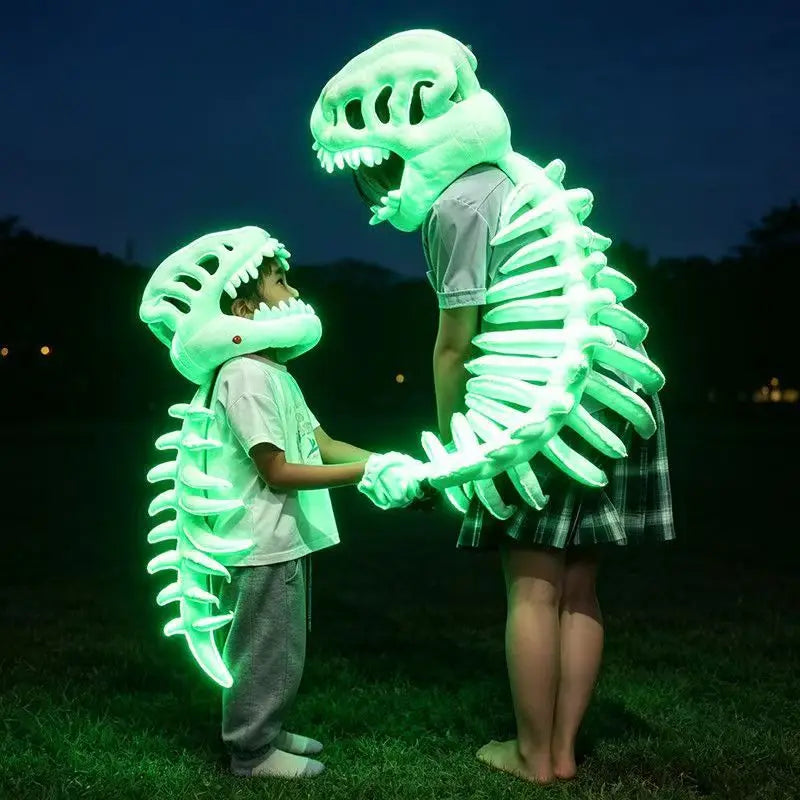Funny T-Rex Skeleton Plush Hat – Dinosaur Bone Fossil Costume Headwear