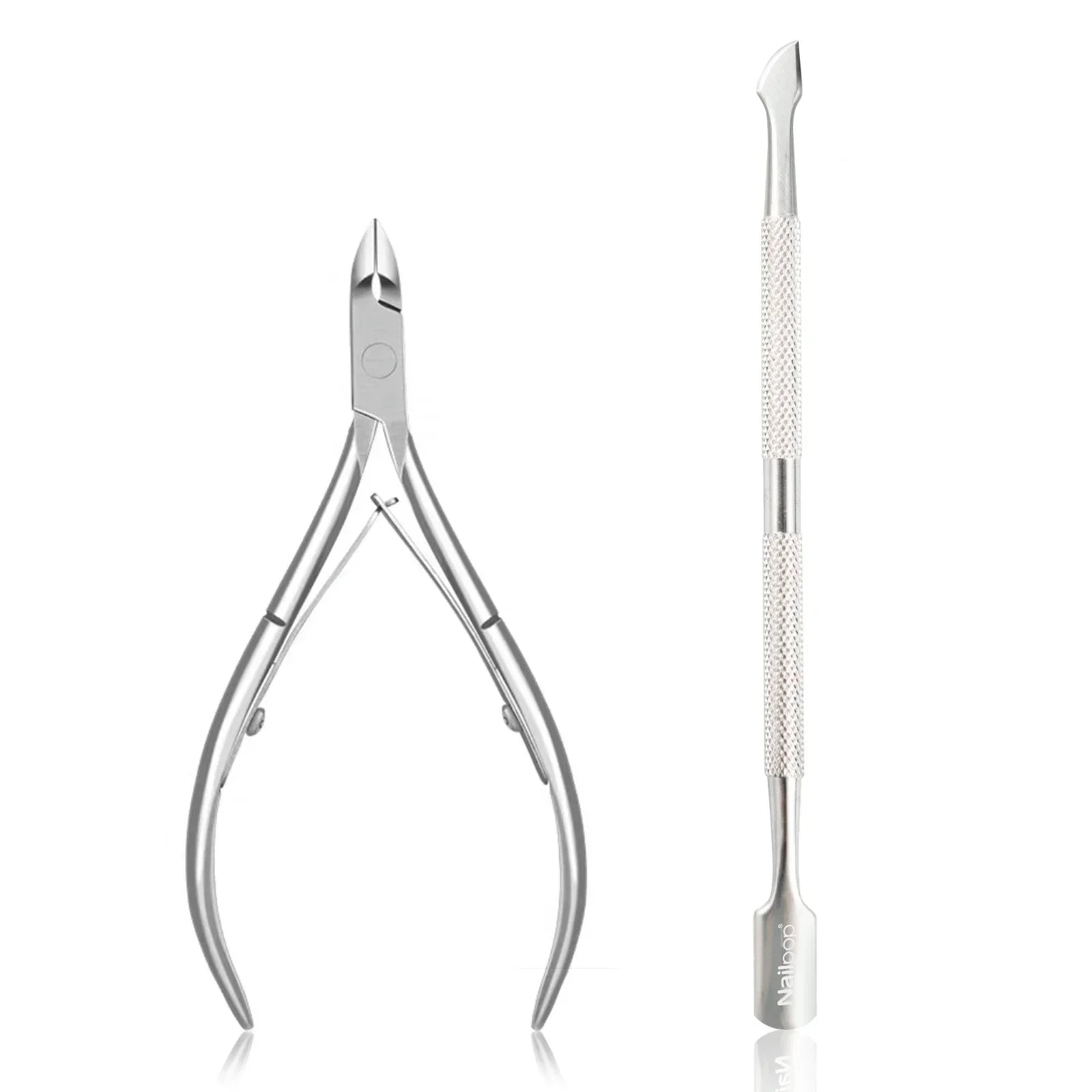 Nailpop Stainless Steel Cuticle Pusher Tool – Professional Nail Cleaner for Manicure & Pedicure, Nail Care & Dead Skin Remover Kit (NT-001-C)
