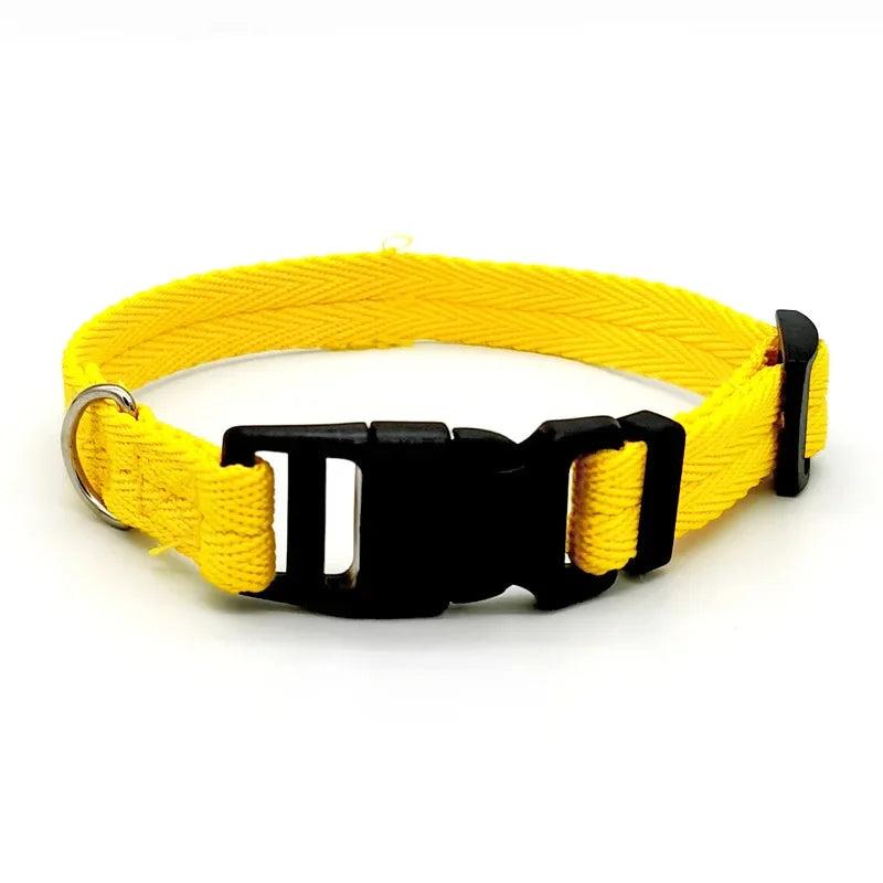 Solid Color Dog Collar for Small and Medium Dogs | Quick Release Adjustable Puppy Training Collar for Teddy Bichon Cats