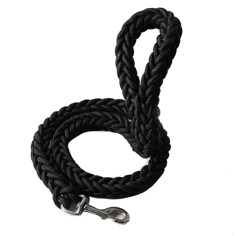 Large Dog Leash Nylon Braided Traction Rope – Heavy Duty Walking Lead for Bulldog, Rottweiler and Hound Dogs