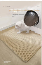 Waterproof Double Layer Cat Litter Mat – Honeycomb EVA Litter Trapping Mat, Non-Slip Washable Pet Toilet Floor Protector