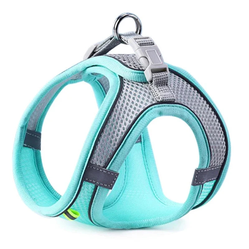 Cat Dog Harness Vest Chest Rope Set – Reflective Breathable Adjustable Pet Harness and Leash for Small & Medium Dogs, Cats, Puppies & Kittens