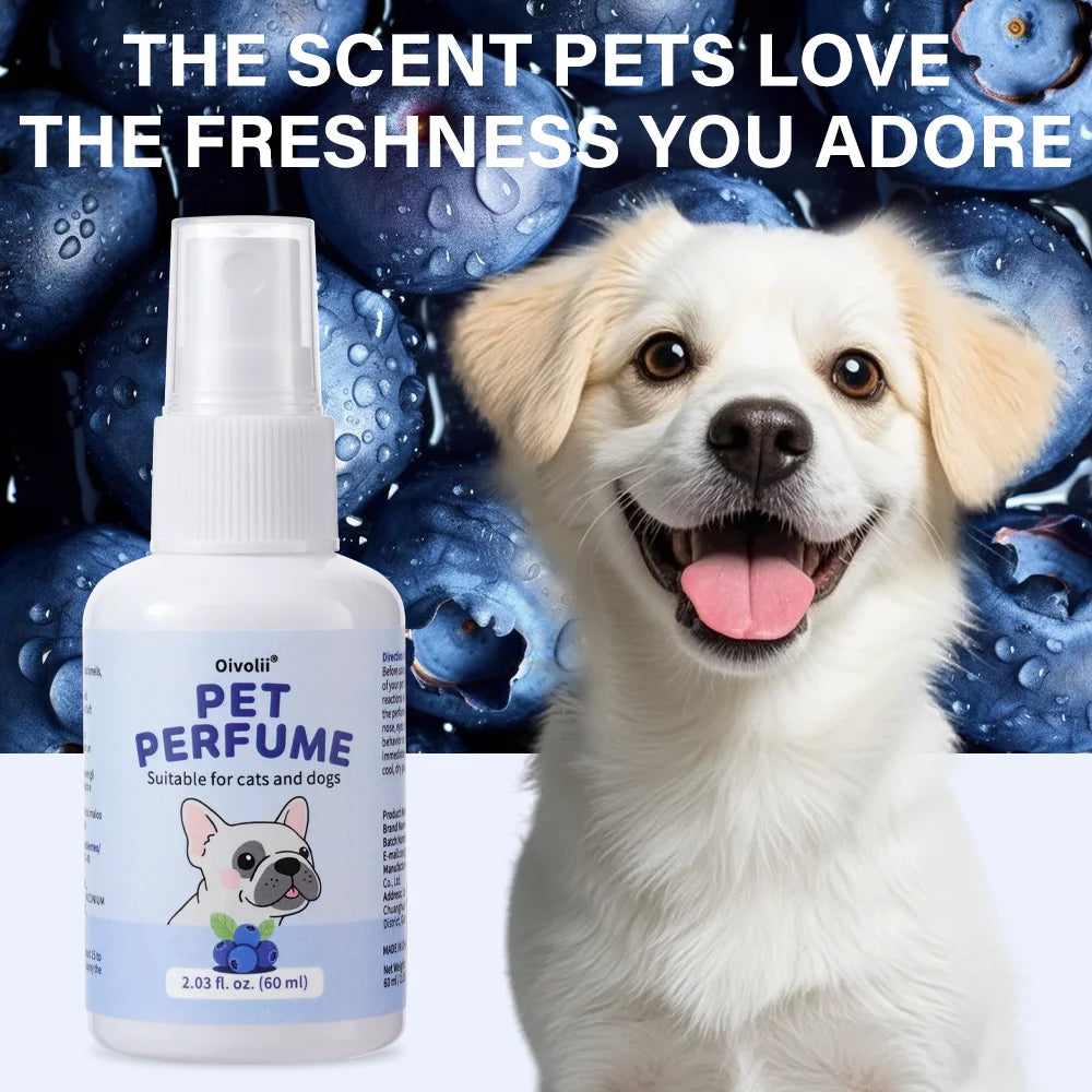 Pet Perfume Spray for Dogs and Cats | Plant-Based Long Lasting Deodorizing Floral Fruit Fragrance