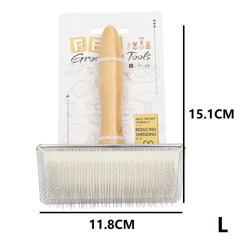 Wooden Pet Grooming Brush for Dogs & Cats | Long Hair Detangling Comb GSZ05