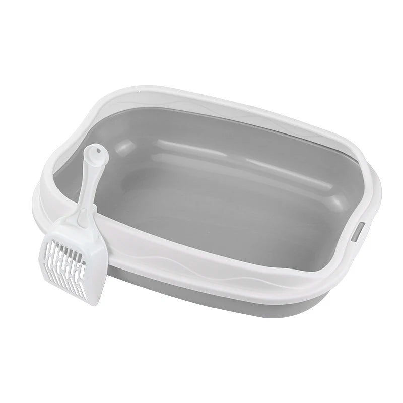 Semi-Enclosed Cat Litter Box – Large Spatter-Proof Cat Toilet with Anti-Tracking Pedal and Open Ventilation Design