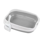 Semi-Enclosed Cat Litter Box – Large Spatter-Proof Cat Toilet with Anti-Tracking Pedal and Open Ventilation Design