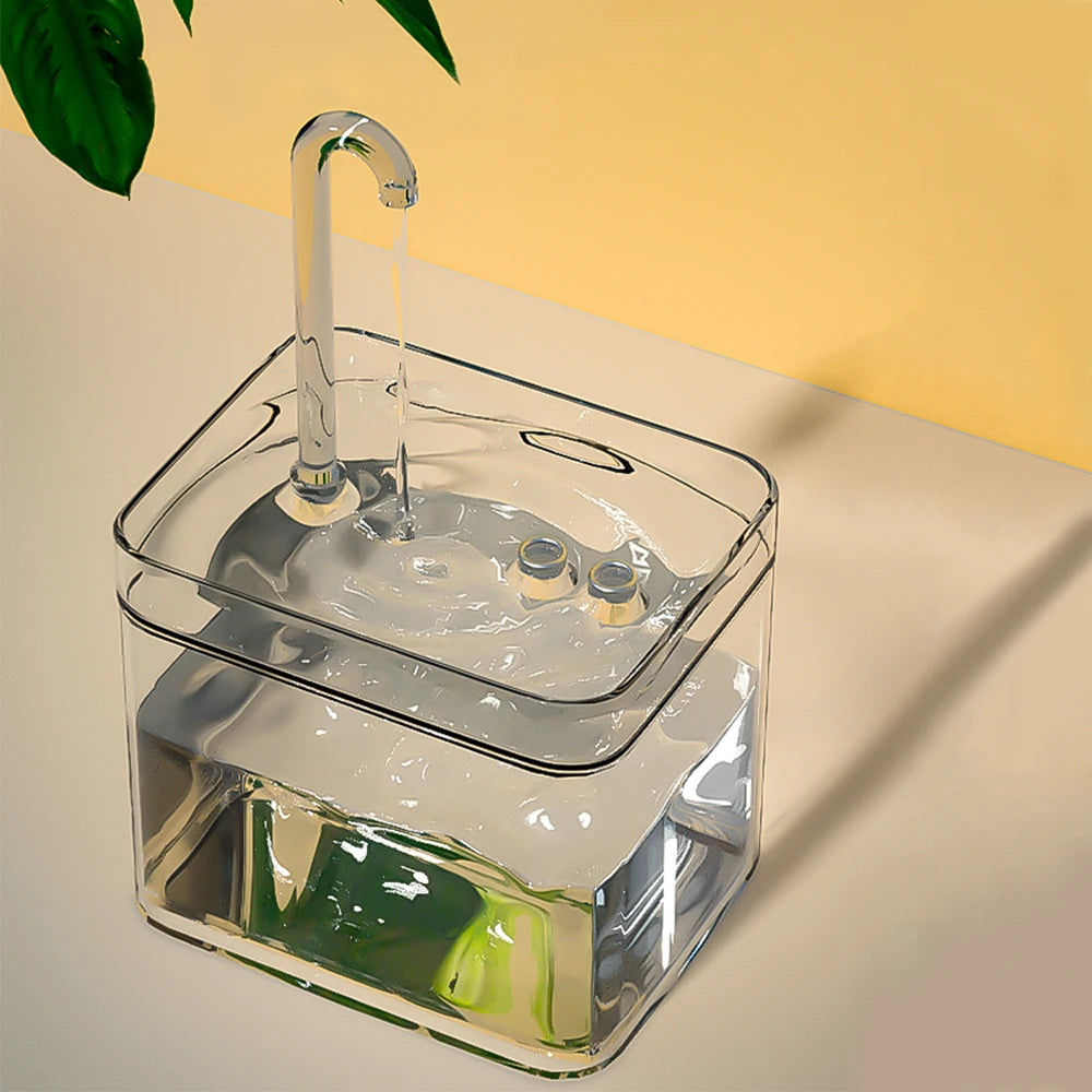 Cat Water Fountain Drinker 1.5L Auto Filter Transparent Water Dispenser Electric Mute Recirculate Filtering Drinker for Cats Pet