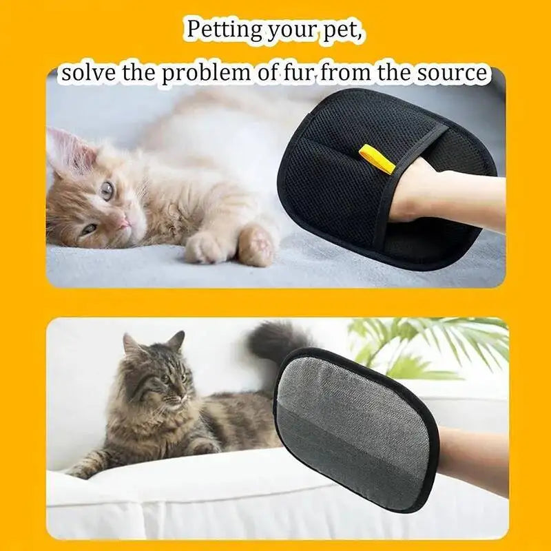 Reusable Pet Hair Removal Gloves – Double-Sided Grooming Mitt for Cats & Dogs