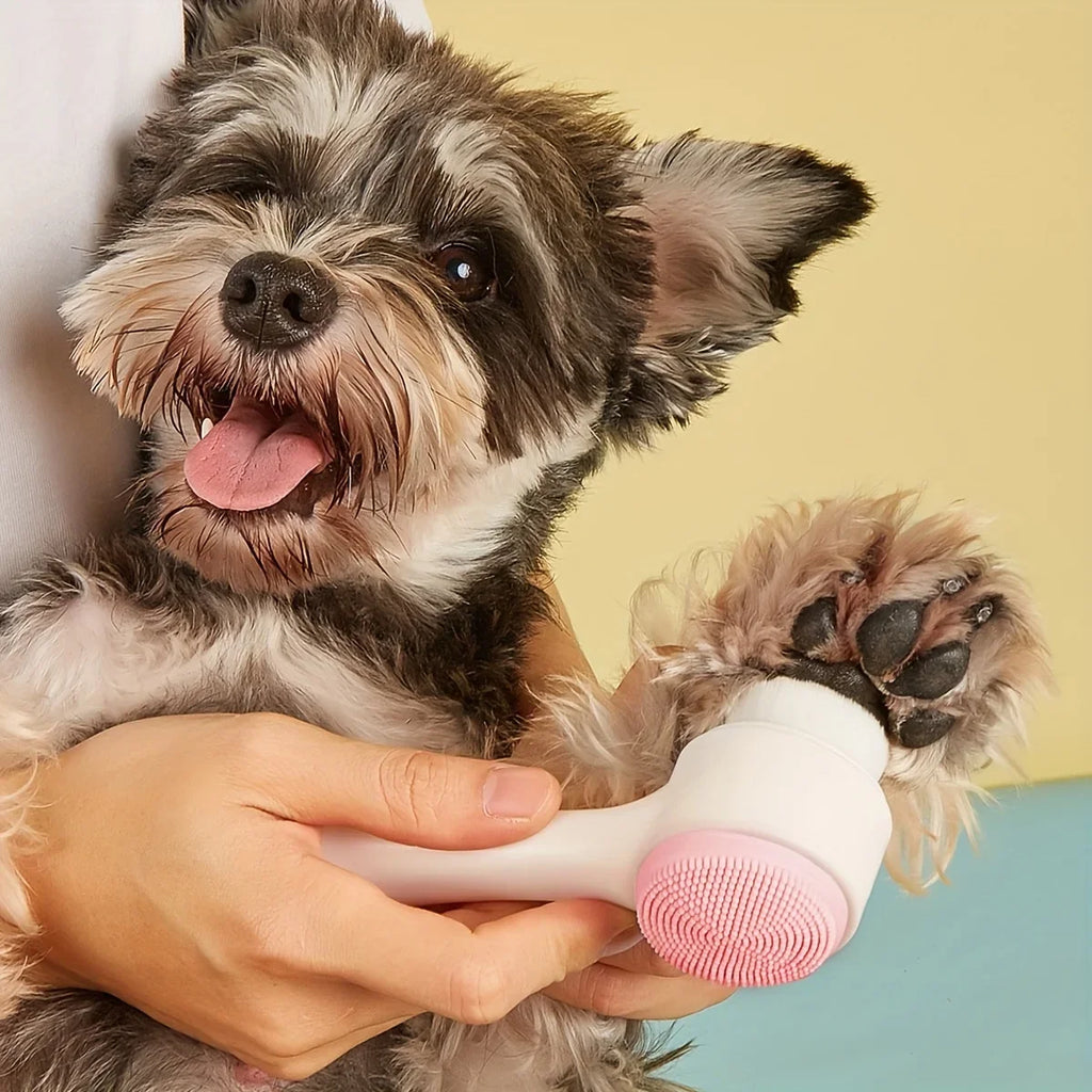 Silicone Dog Paw Cleaner Brush – Dual-Sided Pet Grooming & Massage Tool