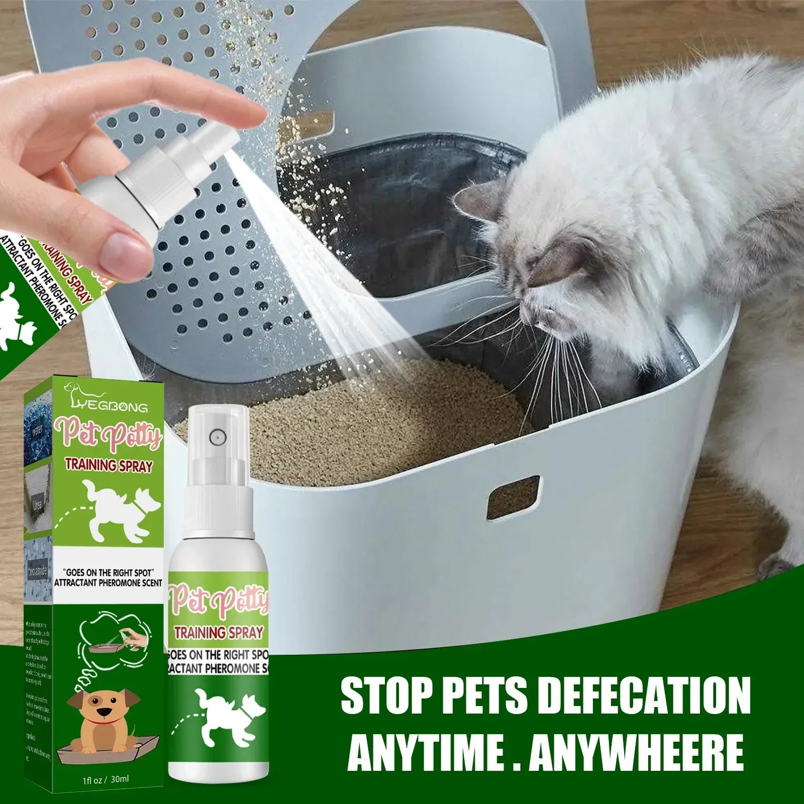 Pet Toilet Training Spray 30ml – Puppy Potty Training Aid & Designated Toilet Area Encouragement Spray for Dogs and Cats