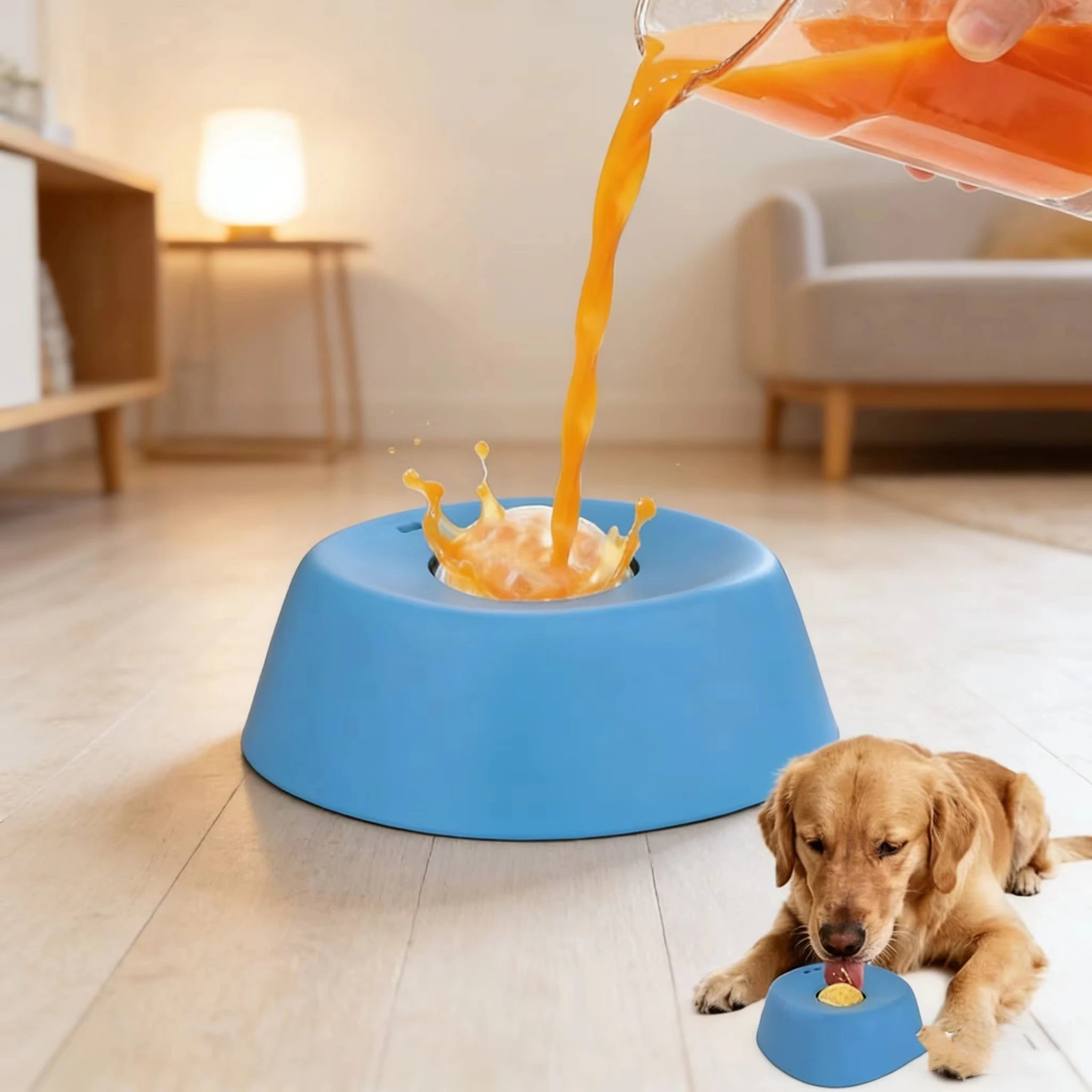 Slow Feeder Lick Bowl for Dogs – Spill-Resistant Lick Mat with Rolling Ball