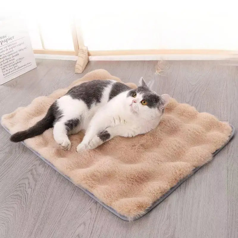Ultra Soft Faux Fur Pet Blanket Mat for Dogs and Cats | Warm Winter Sleeping Bed Sofa Cushion