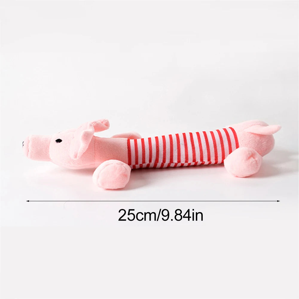 Stuffing-Free Squeaky Dog Toy – Funny Animal Plush Crinkle Toy for Durable Interactive Play
