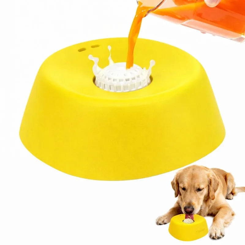 Slow Feeder Lick Bowl for Dogs – Spill-Resistant Lick Mat with Rolling Ball