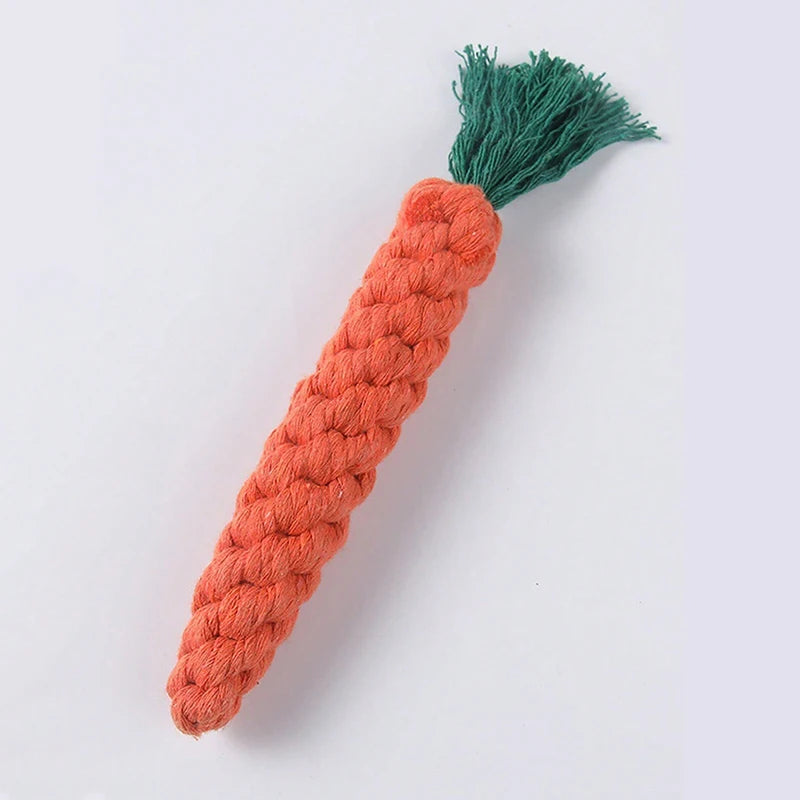 Hand-Woven Cotton Rope Knot Dog Toy – Bite Resistant Teeth Cleaning Chew Toy for Small and Medium Dogs