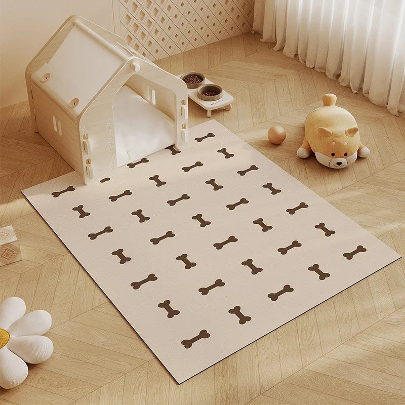 Cute Cartoon Waterproof Pet Floor Mat – PVC Anti-Scratch Dog & Cat Rug