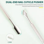 Nailpop Stainless Steel Cuticle Pusher Tool – Professional Nail Cleaner for Manicure & Pedicure, Nail Care & Dead Skin Remover Kit (NT-001-C)