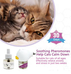 Cat Pheromone Plug-In Diffuser Kit with 30-Day Refill | Calming Stress Relief and Relaxation for Indoor Cats