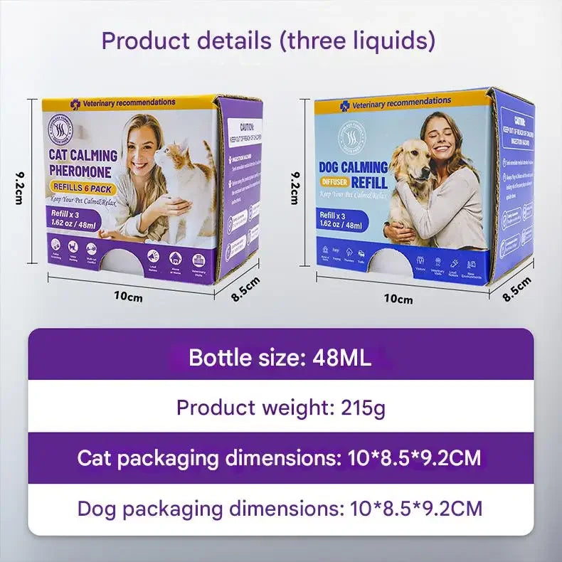 4-in-1 Pet Pheromone Diffuser for Cats andDogs | Electric Stress Relief & Calming Odorless Diffusion Set