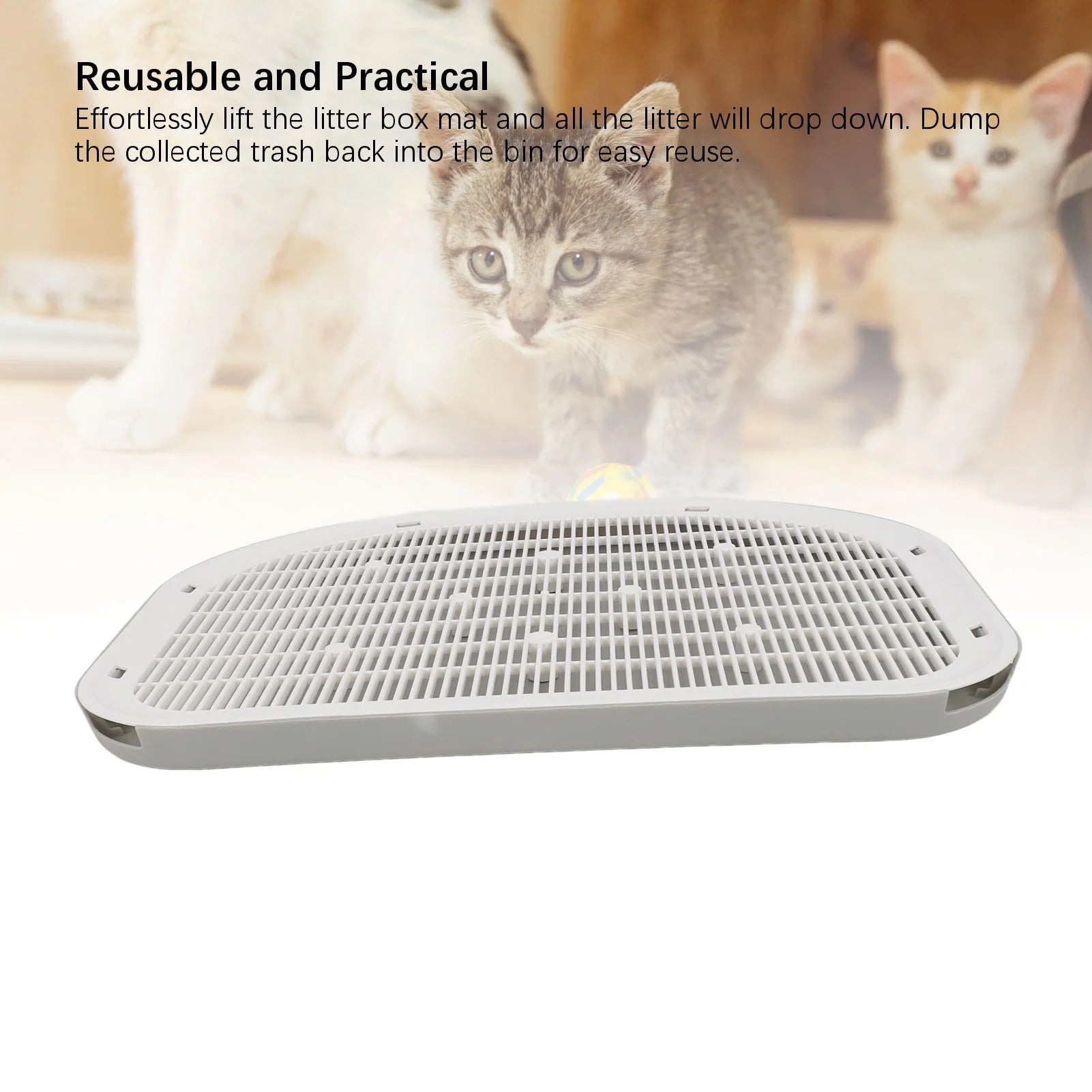 Waterproof Cat Litter Mat – Anti-Slip Litter Trapping and Catcher Mat for Cat Litter Boxes, Easy Clean Reusable Design