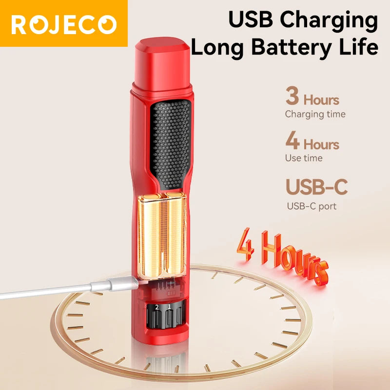 ROJECO Electric Pet Nail Grinder – Rechargeable Dog & Cat Nail Trimmer with LED Light, 7-Speed Adjustable Quiet Paw Grooming Tool