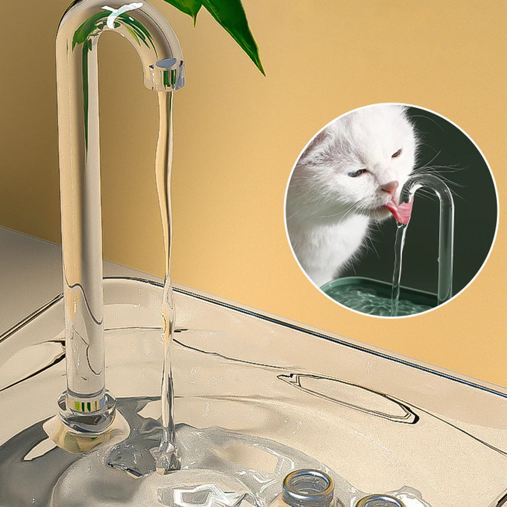 Cat Water Fountain Drinker 1.5L Auto Filter Transparent Water Dispenser Electric Mute Recirculate Filtering Drinker for Cats Pet