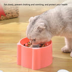 Cat Slow Feeder Bowl – Anti-Choking Neck Protection Feeding Dish for Cats & Small Dogs