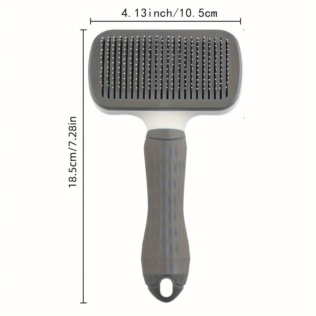 Pet Grooming Brush Self Cleaning Slicker Comb for Dogs Cats - Stainless Steel Needle Deshedding Tool Remove Floating Hair Knots