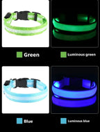 LED Nylon Dog Collar – Flashing Glow in the Dark Night Safety Collar for Dogs