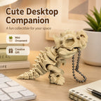 3D Printed T-Rex Skeleton Keychain – Articulated Dinosaur Fidget Model