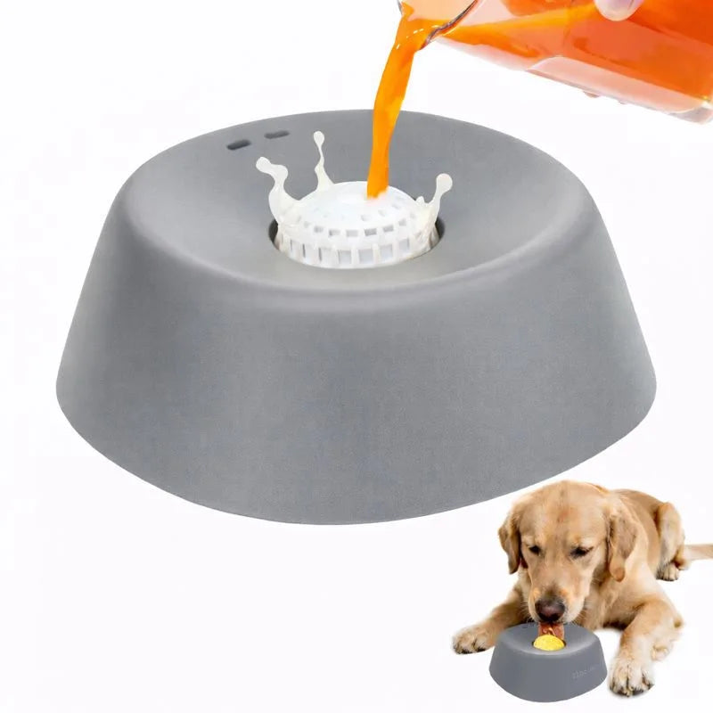 Slow Feeder Lick Bowl for Dogs – Spill-Resistant Lick Mat with Rolling Ball