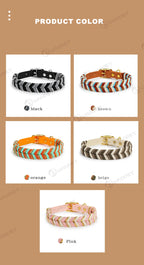 Handmade Fashion Dog Collar for Small Medium and Large Dogs – Colorful Reflective Pet Neck Collar
