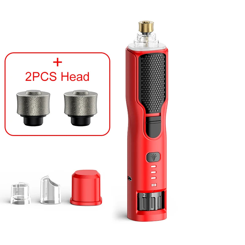 ROJECO Electric Pet Nail Grinder – Rechargeable Dog & Cat Nail Trimmer with LED Light, 7-Speed Adjustable Quiet Paw Grooming Tool