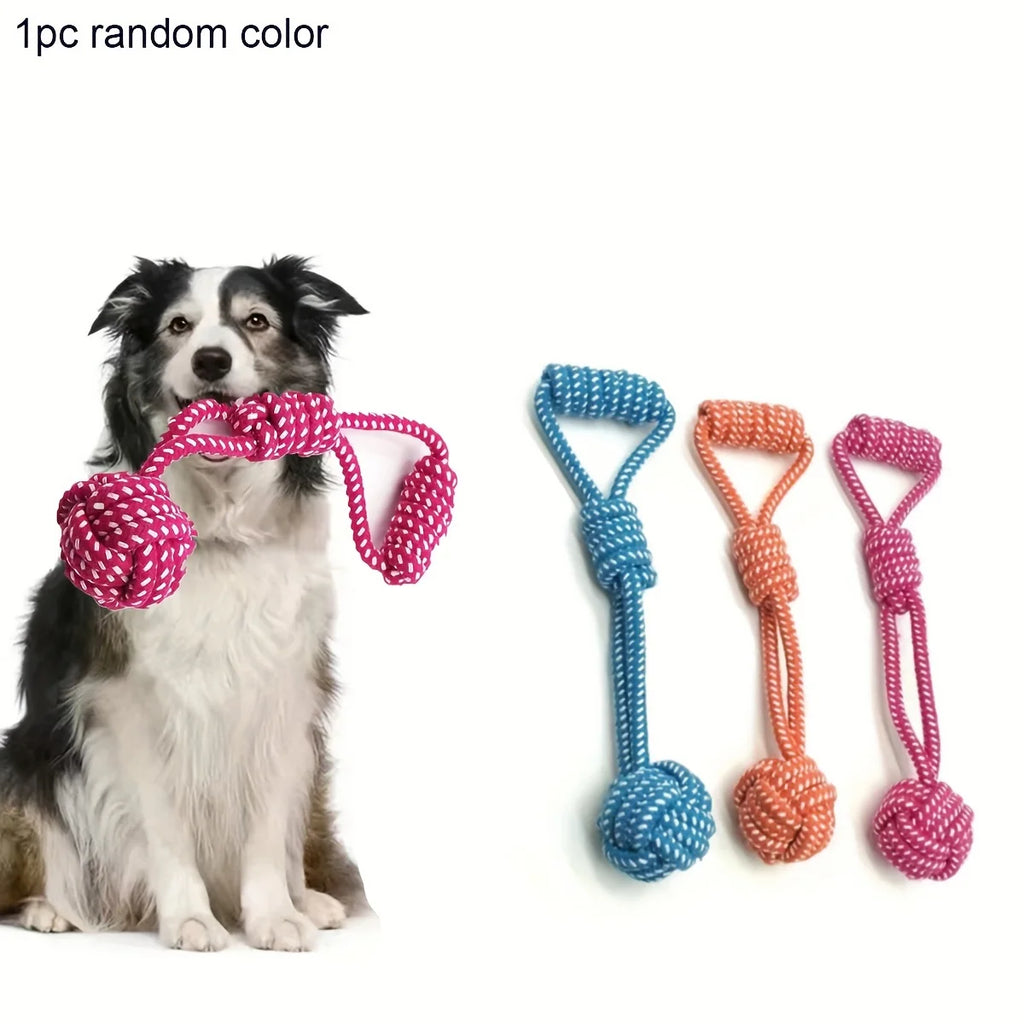 Durable Dog Rope Toy with Ball – All Breed Chew and Tug Interactive Teeth Cleaning Pet Toy