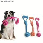 Durable Dog Rope Toy with Ball – All Breed Chew and Tug Interactive Teeth Cleaning Pet Toy